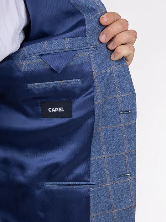 Veste Bleue Ã Carreaux Capel Grande Taille bleu homme grande taille - Capelstore